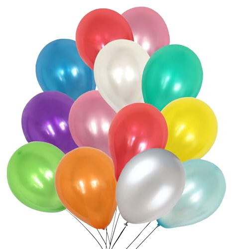 WedDecor 500 st latexballonger 25 cm stora blandade ljusa färger luft eller helium användning färgglada festballonger för barn födelsedagsfest årsdag bröllopsdekoration tillbehör (flerfärgad)