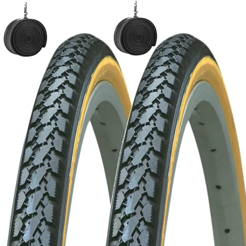2 Pneus 700 x 35 cm + Chambres à Air 28 Noir Vélo de Ville pour Adulte Trekking Bike