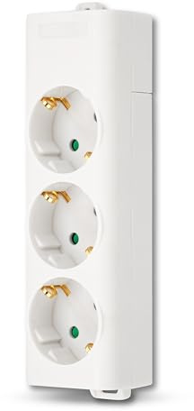 REV Steckdosenleiste - Mehrfachsteckdose ohne Kabel 3-Fach, max. 3680W, weiß