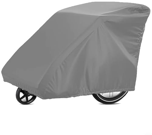 EpheyFIF Cykelöverdrag för barnvagn, dragkrokskydd, vattentätt dammtätt cykelsläpvagn, förvaringsskydd för barns cykelsläpvagnar, 140 cm L x 99 cm H x 83 cm B (grå)