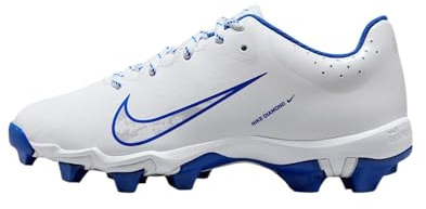 Nike Hyperdiamond 4 Keystone Big Kids' Softball Cleats (FZ0919-101, White/Pure Platinum/Hyper Royal) Size 1