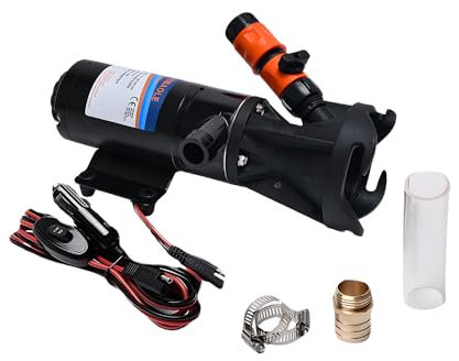 TOPINCN Pompa del Maceratore per, Pompa di Fognatura Autodidatta per Maceratore, Ingresso d'Acqua da 3 Pollici Doppio a Foglie Lama a Foglia 45L DC Pompa di Fogna (24V)