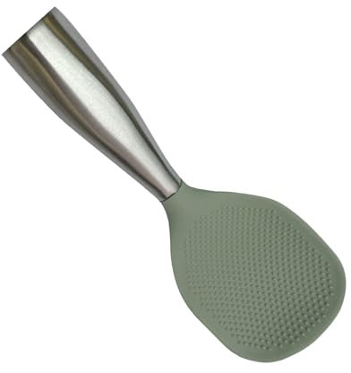 Cuchara De Arroz - 304 Acero Inoxidable & Silicona Cucharas Para Latte Macchiato | Cucharas De Postre | Herramientas De Cocina Resistentes Al Calor | Accesorios De Cocina Para Puré De Papas, Verduras