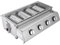 Gas Barbecue Grill, 4 Brenner BBQ Tischgrill, Höhenverstellbar 0-7cm, Elektronische Zündung, Edelstahl Gasgrill Klein für Camping, Partys