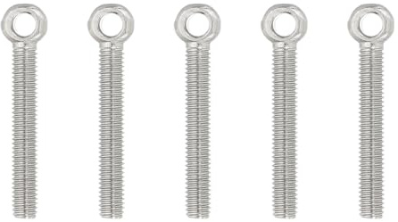 PATIKIL Bulloni Ad Occhio Con Spalla Di Sollevamento M5x39mm, 5 Pezzi Bulloni A Spalla Per Sollevamento 304 Acciaio Inossidabile Filettati Con Occhiello Per Sollevamento, Argento