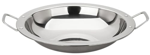 VICASKY Padella in Acciaio Spessa Per Cottura Quotidiana Con Doppia Maniglia Pentola Robusta Per Hot Pot e Verdure in Cucina Resistente Alte Temperature Uso Domestico e Ristorazione