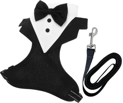 HEMOTON Harnais Ajustable pour Chien avec Nœud Décoratif Costume de Smoking pour Petit Chien pour Halloween