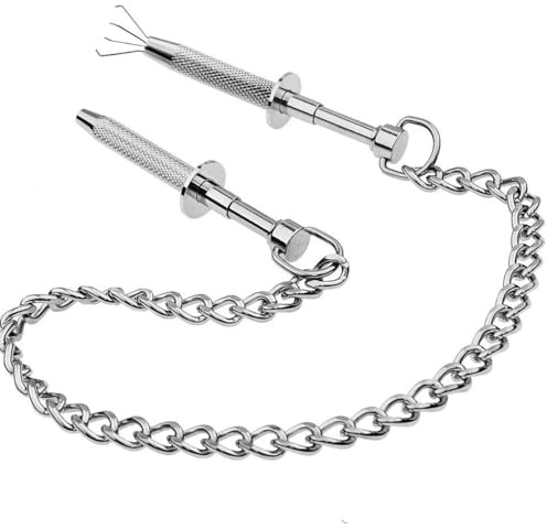 Set di morsetti per capezzoli con catena regolabile, morsetti per capezzoli a quattro griffe senza piercing per bondage e giochi sadomaso, sex toy per donne e coppie