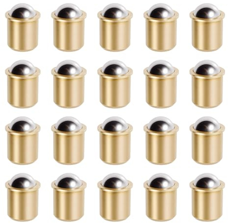 FOCMKEAS 20 Pcs Brass Ball Catch Latch 7x8mm Ball Plunger Bronze Brass Roller Catch Cabinet Latch for Furniture Locking Like Cabinets, Wardrobes & Room Door Latch