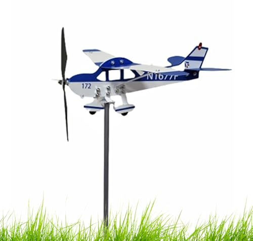 Stridsflygplan vindflöjel - metall vintage flygplan, takmontering spinner