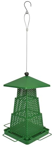 Zunishaone Distributeur de nourriture pour oiseaux - Résistant aux écureuils - Grand volume - Décoration extérieure - Pour pinsons et mésanges - Pour jardin, terrasse, chemin, arbre, parc