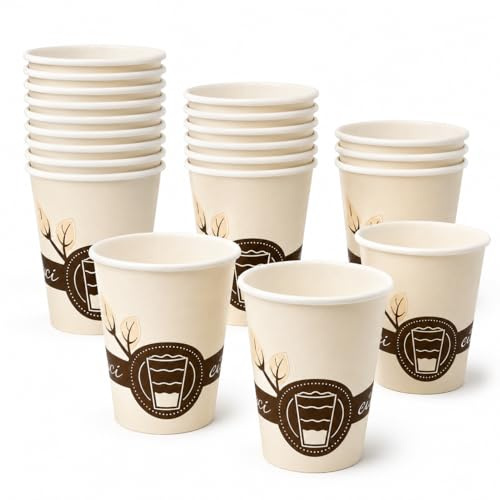 ecodrinks 1000 Bicchieri Caffè Carta da 90ml, Bicchierini Monouso Ideali per Crema Caffè o Espresso/Macchiati, Set Bicchierini Caffè Eco-Friendly/Biodegradabili, Made in Italy