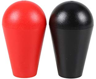 Avisiri 2X Arcade Joystick's Oval Balltop, Arcade Ellipse Topball Handle use for 2 Player Arcade Joystick DIY Kit Sanwa Joystick MAME Jamma Part (Red & Black)
