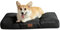 BEDSURE Hundekissen kleine Hunde waschbar - 76x50cm Hundebett wasserdicht M für kleine, mittelgroße Hunde gepolstert Hundematte schwarz in 10cm Höhe