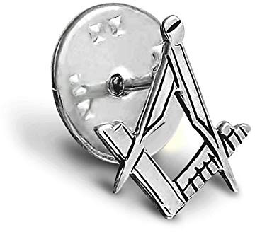 Hantverk frimurarmärke Sq & kompass, Taille unique, Silverpläterad, mässing, Ingen ädelsten