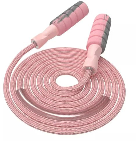 FITMYFAVO Jump Rope Cotton Adjustable Skipping Weighted jumprope for Women，Adult and Children Athletic Fitness Exercise Jumping Rope