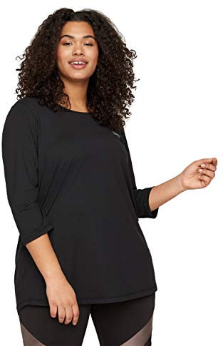 Zizzi Active by Große Größen Damen Trainingsshirt mit 3/4-Ärmeln Gr Gr L Black
