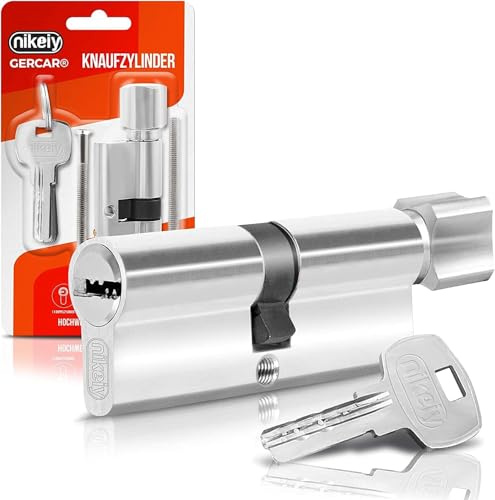 GERCAR 10x Cilindros de pomo de cierre uniforme 10 Cilindros de cerradura 30/30 incl. 50 llaves - 60 mm - Cerradura de puerta Cerradura de cilindro con función N+G conjunto de 10 unidades de cierre