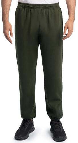 Fruit of the Loom Eversoft Fleece Elastic Bottom Sweatpants with Pockets, Relaxed Fit, Moisture Wicking, Breathable, Duffle Bag Green, XXL