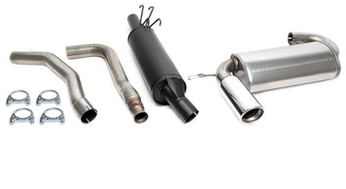 Impianto di scarico sportivo completo, scarico sportivo a partire da Kat medio e silenziatore, in acciaio alluminato, 1 x 100 mm, con certificazione ABE per S70 V70I 2.0 + .2,4 l