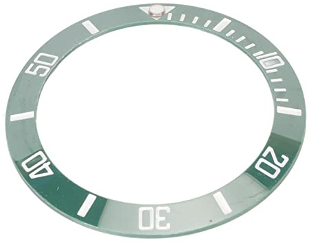 soobu Anillo de Inserción de Bisel de Cerámica, Anillo de Inserción de Bisel de Reloj Antiarañazos, Diámetro de 40mm, Hermosa Alta Dureza (Caracteres Blancos Dorso Verde)
