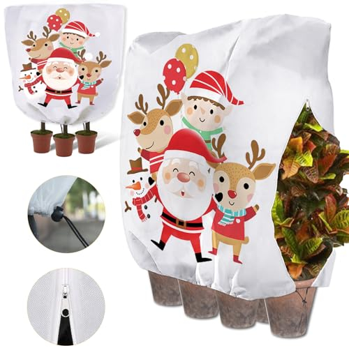 Housses de Protection pour Plantes, 200x240 cm Housse Hivernage Plante avec Cordon de Serrage et Zipper, 70 g/m² Voile Hivernage pour Plantes Exterieur, Réutilisable Noël Contre le Gel Housse