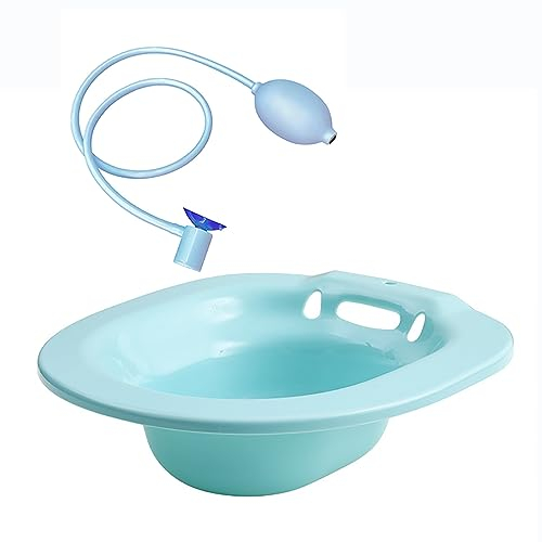 Samnuerly Sitzbad für Toilettenhämorrhoiden nach der Geburt, Sitzbad für Toilettensitz mit Spülschlauch und Abflusslöchern, ideal für Patienten nach Episiotomie,Rosa,40x39cm (Grün1 40x39cm)