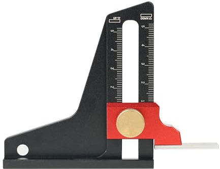 Höhenmesser, Aluminiumlegierung, Tiefenmesser, Doppelwaage, Mess-Höhenlineal, Messinstrument, Holzbearbeitungswerkzeug für Zuhause, Heimwerker, Holzbearbeitung, Tischsäge, Tiefenmesslineal (1 Stück)
