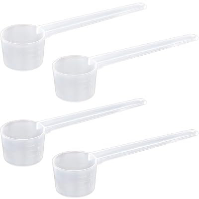 KGDUYC 4 Pezzi Cucchiai Dosatori Trasparente in Plastica, Cucchiaio Dosatore 2g,3g,4g,5g, Grammi Misurino Misuratore di Proteine ​​del Caffè in Polvere, per Misure Sperimentali in Cucina