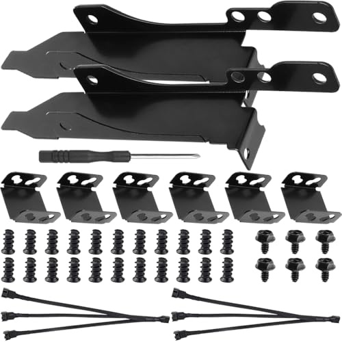 Xiatiaosann Dubbel fläkt monteringsställ PCI Slot Bracket Kit, 12 cm PC-fläkt datorkylare gör-det-själv-fäste verktyg för GPU, med PWM fläktdelarkabel, buntband, skruvar