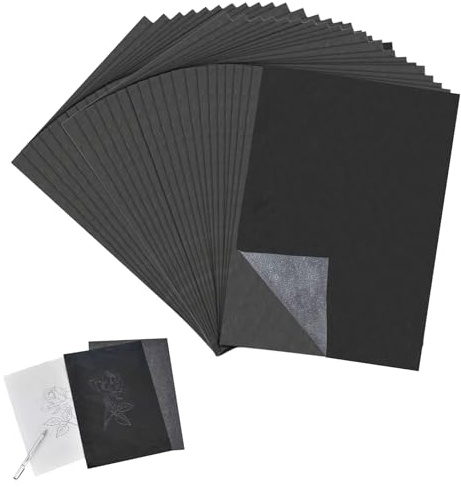 200Pcs Carbon Paper for Tracing, Copy Paper, Black A4 Carbon Paper, Transfer Paper Ultra Thin and Light for Art Craft Projects Paper Wood Glass Metal Ceramic Clay Office or Home Use