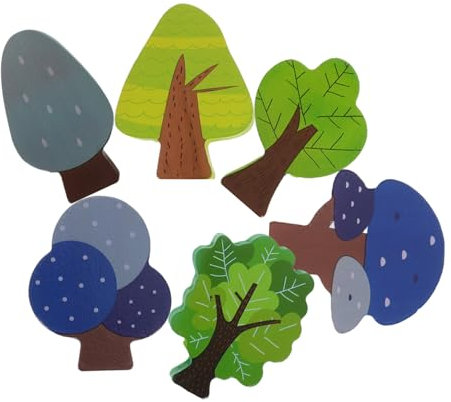 BESTonZON 6-teiliges Set Gleisszenen-zubehörbaum Bahngleis-Baum-Eisenbahn-Dekoration Holzbäume Für Die Eisenbahndekoration Eisenbahnspielzeugzubehör Aus Holz Zug Zubehör Baumblöcke Hölzern