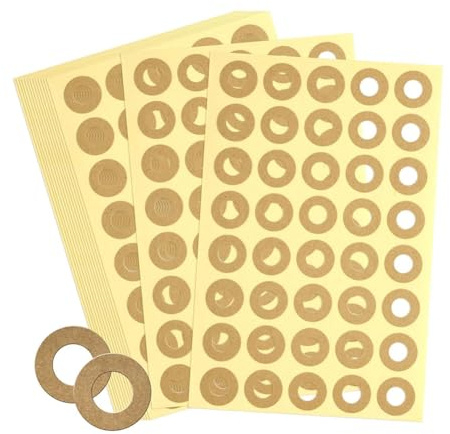 Fnfhsa 4000 Pegatinas de Refuerzo para Perforaciones, Autoadhesivas de 1/4 de Pulgada de Diámetro, Protectores de Agujeros de Papel para Carpetas de Hojas Sueltas, Color Marrón