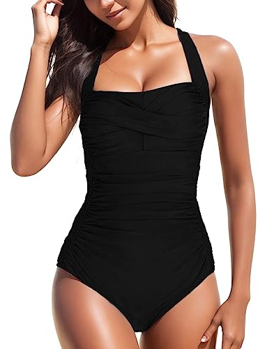 Bañador Reductor Mujer de Una Pieza Vientre Plano Barriga Monokinis Traje baño Bañadores Push Up sin Mangas Talla Grande Reductores para Agua, Playa, Surf, natación