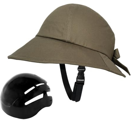 Casco de Dam, Casco de Bicicleta en Forma de Sombrero, Extraíble A Prueba de Viento Ligero Ajustable Unisex Sombrero para Deportes Diarios