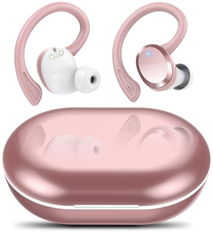 Auriculare Inalámbricos Deportivos, Auriculares Bluetooth 5.4 HiFi Estéreo, Cascos Inalambricos Bluetooth con IP7 Impermeable Dual LED Pantalla, 68H con Cancelacion Ruido ENC, Carga Rápida USB-C