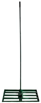 Rastrillo nivelador para césped Rastrillo nivelador de césped 75 x 25 cm, Resistente, con Mango Hierro Extensible 185 , for jardín, Golf, Granjas(Green)