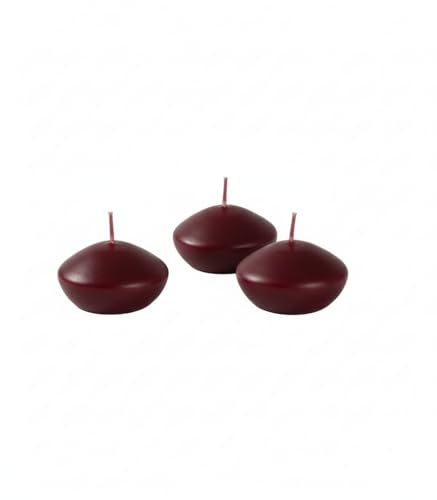 Cereria Di Giorgio - 20 Candele Galleggianti - Diametro 4.5 cm Altezza 2.7 cm - Colore Borgogna - Durata 4 ore