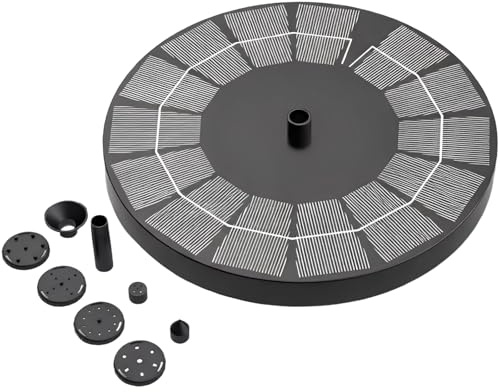 2,5 W solfontänpump, 16 cm flytande solfontän för fågelbad, damm, trädgårdsdekoration, utomhus solfontän med panel, flera munstycken, lätt att installera, flytande vattenfunktion