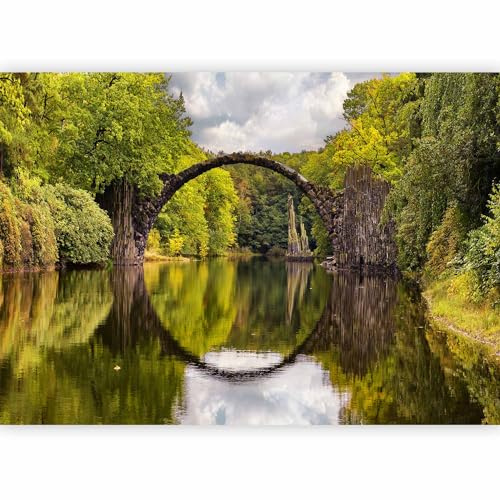 murando Photo Wallpaper 350x256 cm Non-Woven Premium Art Print Fleece Wall | Mural Decoration Poster Picture Design Modern Bridge nature landscape