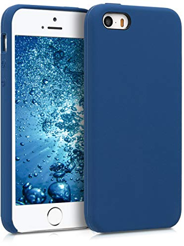 kwmobile Housse Compatible avec Apple iPhone SE (1.Gen 2016) / iPhone 5 / iPhone 5S Coque - Housse de téléphone Protection Souple en TPU Silicone - Bleu Marine
