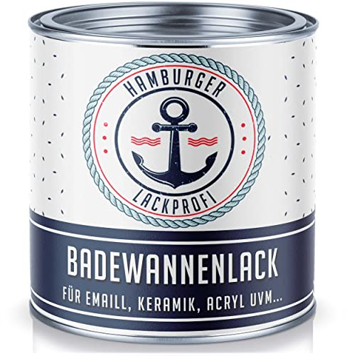 Badewannenlack GLÄNZEND Singalweiß RAL 9003 Weiß Badewannenbeschichtung Emaille Farbe // Hamburger Lack-Profi (5 L)