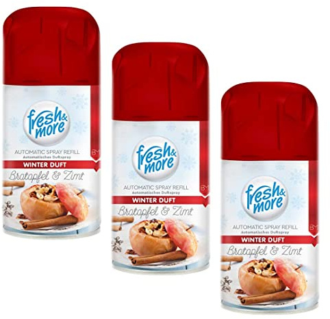 Fresh & More Lufterfrischer Nachfüller (3er Pack) 250ml, Bratapfel&Zimt