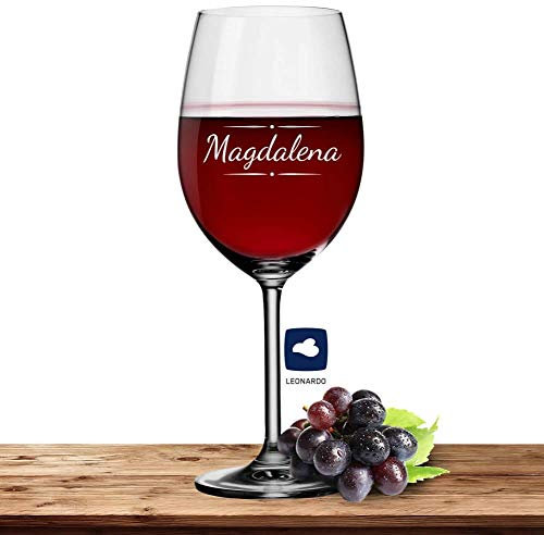 Deitert Leonardo Bordeauxglas Rotweinglas XL mit Namen oder Wunschtext graviert, 640ml, Daily, personalisiertes Premium Bordeauxglas in Gastroqualität (Verzierung 03)