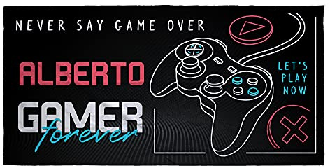 LolaPix Toalla Personalizada. Regalos Personalizados. Toalla de Playa. Toallas Personalizadas con Nombre. Varios diseños. Gamer Forever