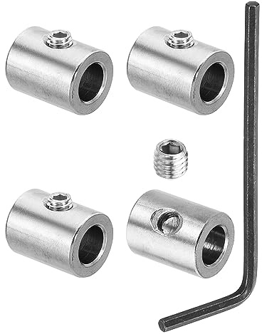PATIKIL Morsetto per Cavo 9mm Foro Filo Corda Mollette Set, 4pz Morsetto per Cavi in Acciaio Inox 304 Blocco Cavo Morsetti Clip con M6 Viti Esagonali Chiave per Cavo Raccordi, Argento