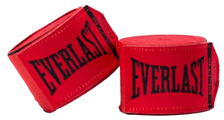 Everlast Elite Bende per Mani 457 cm, Rosse – Bende da Boxe per guantoni, Sparring, MMA e Kickboxing, Passante Largo per Il Pollice