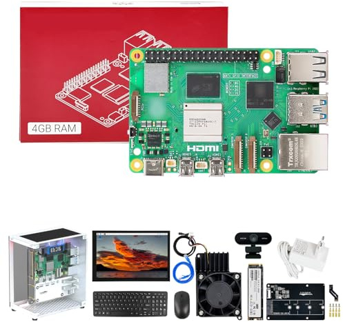 Yahboom AI Robot Developer Kit 4GB,HD 10.1inch Display,MINI Chassis,27W PD Power Adapter,Wireless Keyboard,USB Camera Supports ROS2 System Provides ROS2 (4GB-Ultimate Kit)