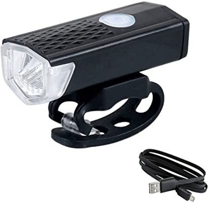 Faro LED Ricaricabile USB per Bici 300 Lumen 3 Modalità Luce Anteriore Bianca Flashlig