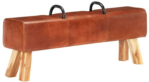 Xichuzi Banco, Banco Recibidor, Banco Comedor, Bancos para Cocina, Banco Vestuario, Mueble Camper, Turnbock Vintage con Asas de Cuero de Cabra auténtico